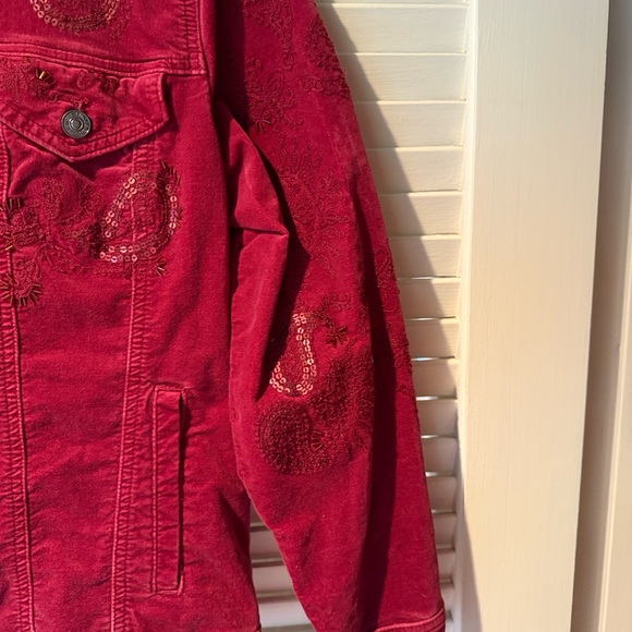 Chico's Vibrant Red Jean Jacket - Picture 5 of 5